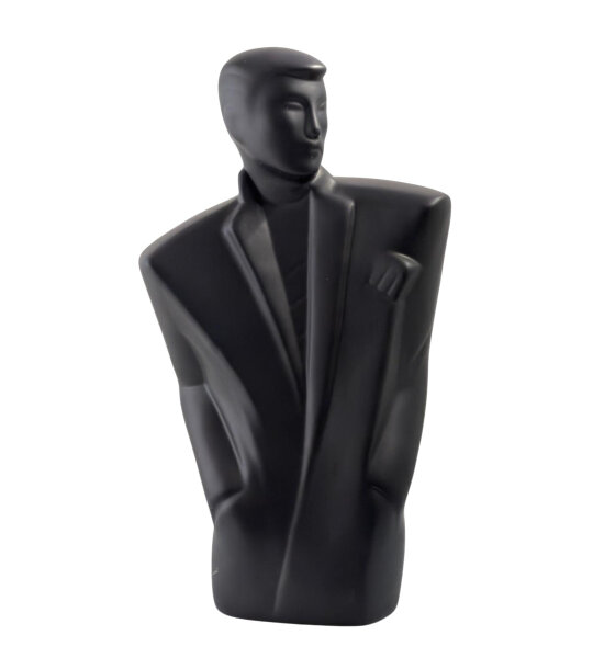 Abstrakte Schwarze Skulptur aus Keramik / Männerfigur / Modern / Dekofigur / Top