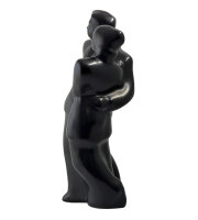 Abstrakte Schwarze Skulptur aus Keramik / Pärchenfigur / Modern / Dekofigur /Top