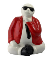 Keramik Figur - Nachdenkender Mann im Roten Anzug / Deko Figur / Guter Zustand