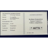 Berühmte Komponisten vergoldetes Medaillenset / 8 x 33 mm / Sammler / Selten #18