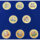 Berühmte Komponisten vergoldetes Medaillenset / 8 x 33 mm / Sammler / Selten #18