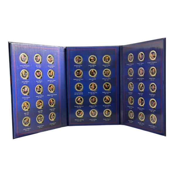 The Presidents of the USA Coin Collection /45 Farbmedaillen /vergoldet /Zert. #8