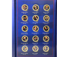 The Presidents of the USA Coin Collection /45 Farbmedaillen /vergoldet /Zert. #8