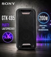 Sony GTK-XB5 - Party Lautsprecher / 200W / Black / Top...