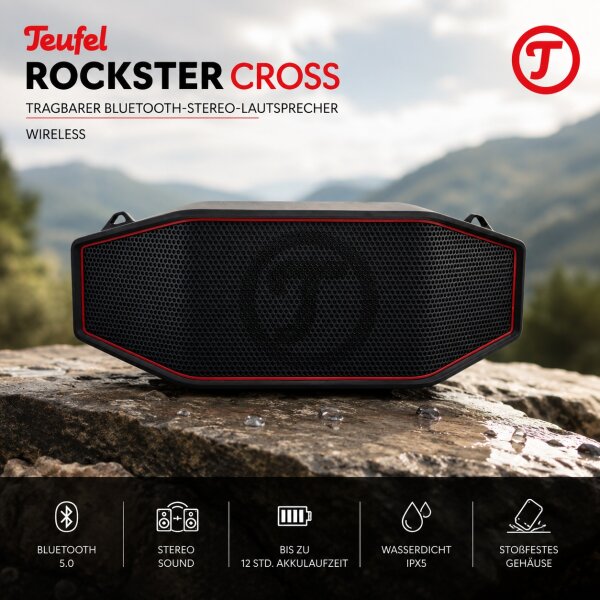 Teufel Rockster "CROSS" Tragbarer Bluetooth-Stereo-Lautsprecher / Wireless / OVP