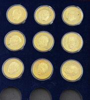 21er Medaillen Set Kanzler und Präsidenten der BRD / vergoldet /Sammler #25