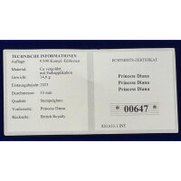 "Prinzessin Diana" 8 tlg. Medaillen Komplettset / vergoldet / Sammler /Zert. #16
