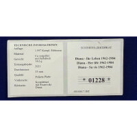 "Diana ihr Leben 1962-1984" 8tlg. Medaillen...