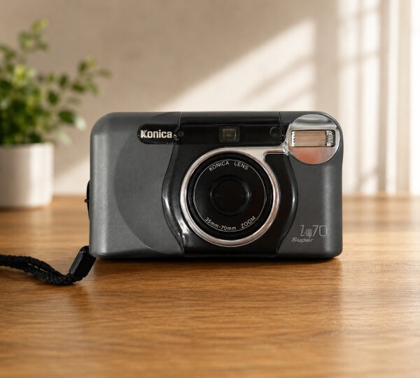 Konica "Z-up 70 Super" Kompaktkamera + Anleitung / Analog / Tasche / Top Zustand