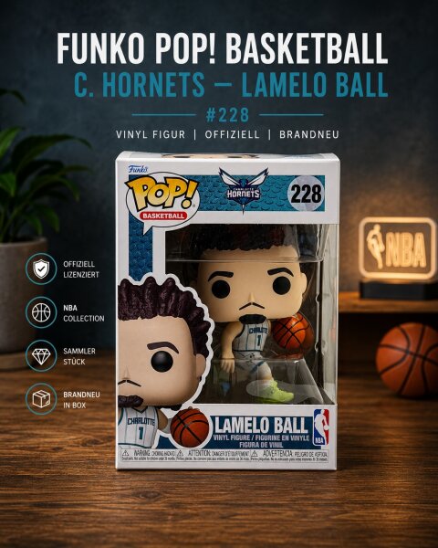 Funko Pop! Basketball "C. Hornets" - LaMelo Ball Vinyl Figur / #228 / Brandneu