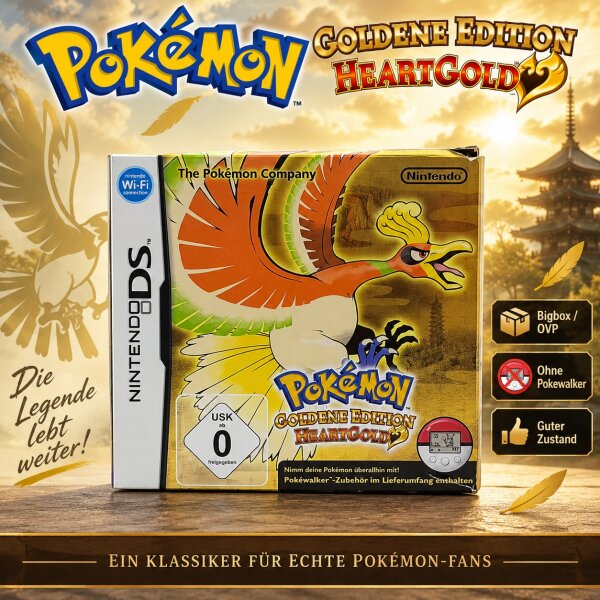 Pokemon Goldene Edition "HeartGold" ohne Pokewalker / Bigbox /OVP /Guter Zustand