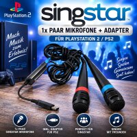 1x Paar Singstar Mikrofone + Adapter für Playstation...