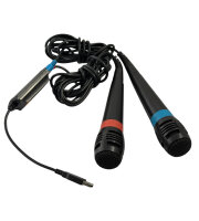 1x Paar Singstar Mikrofone + Adapter für Playstation 2 / PS2 / Guter Zustand