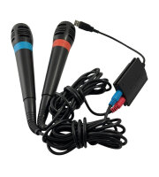 1x Paar Singstar Mikrofone + Adapter für Playstation 2 / PS2 / Guter Zustand