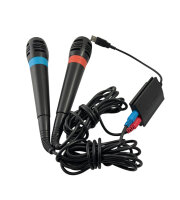 1x Paar Singstar Mikrofone + Adapter für Playstation 2 / PS2 / Guter Zustand