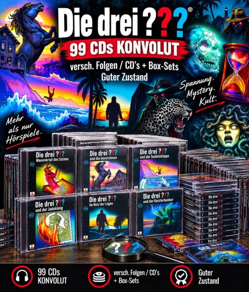 Die drei??? – 99 CDs Konvolut – versch. Folgen / CDs +  Box-Sets /Guter Zustand