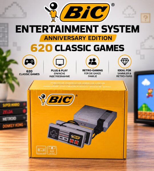 BIC "Entertainment System" Anniversary Edition / 620 Classic Games / Brandneu