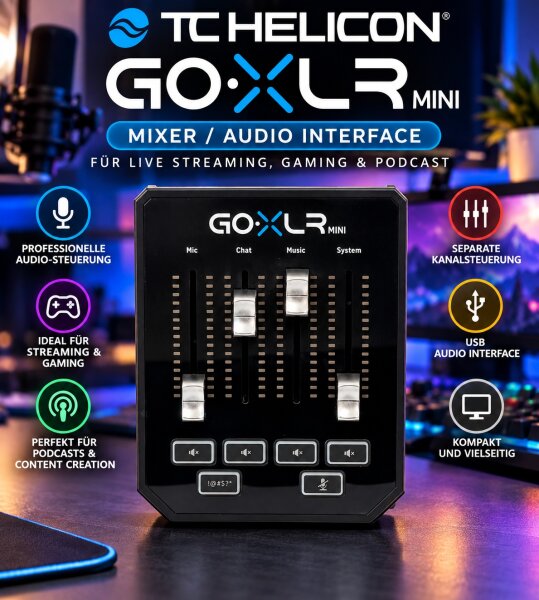 TC Helicon "GO XLR Mini" / Mixer / Audio Interface für Live Streaming / ohne OVP