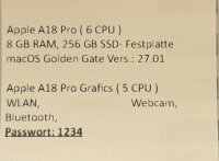 Apple MacBook Neo 13" / A18 Pro / 8GB RAM / 256GB SSD / Indigo / MHFF4D/A / Top