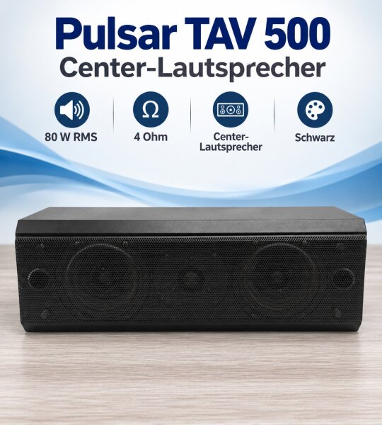 Pulsar TAV 500 Center-Lautsprecher / 80 W RMS / 4 Ohm / Schwarz / Guter Zustand