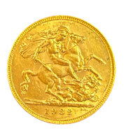 Gold Sovereign "1932" SA Georg V. / Südafrika Pretoria Rarität / f. Stempelglanz