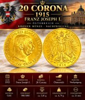 20 Corona "1915"  Österreich Franz Joseph...