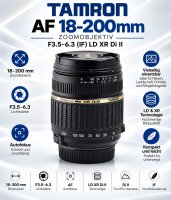 Tamron AF 18-200mm Zoomobjektiv / F3.5-6.3 (IF) LD XR Di...