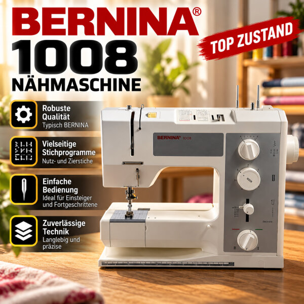 BERNINA "1008" Nähmaschine / Fußpedal + Zubehör + Anleitung / Top Zustand
