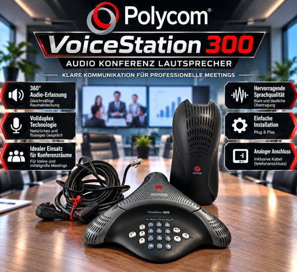 Polycom VoiceStation "300" Audio Konferenz Lautsprecher/Vollduplex/Guter Zustand