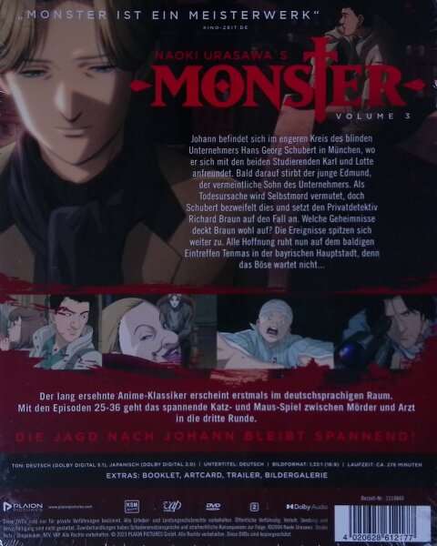MONSTER - Volume 3 (Ep. 25-36) Steelbook Edition / Brandneu